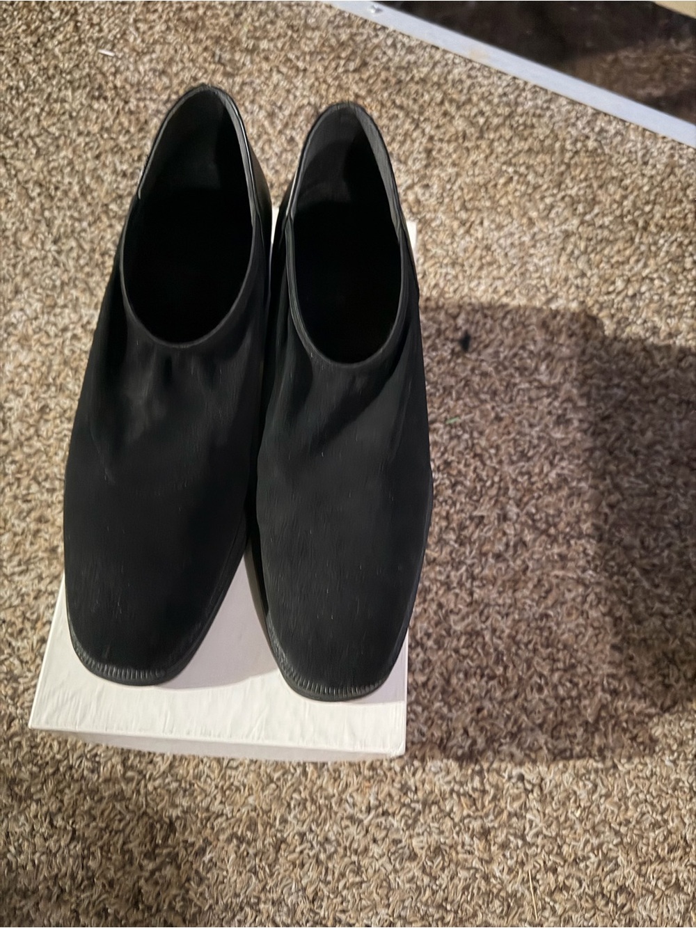 Women's Black Slip-On Heeled Ankle Shoes